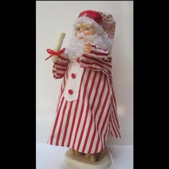 24" Vintage Animated Santa in Bear Slippers by Matrix - Picture 1 of 5
